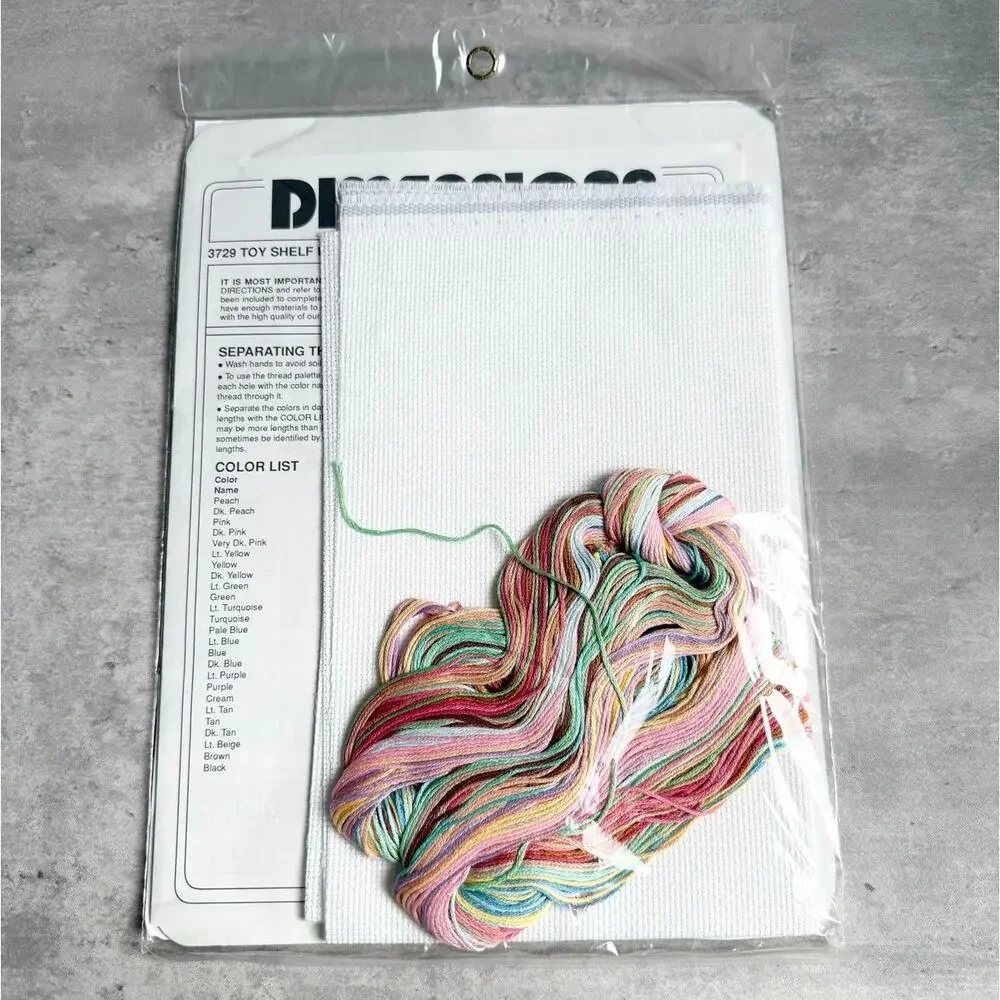 New Sealed Dimensions Counted Cross Stitch Kit 1992 Toy Shelf Birth Record 3729